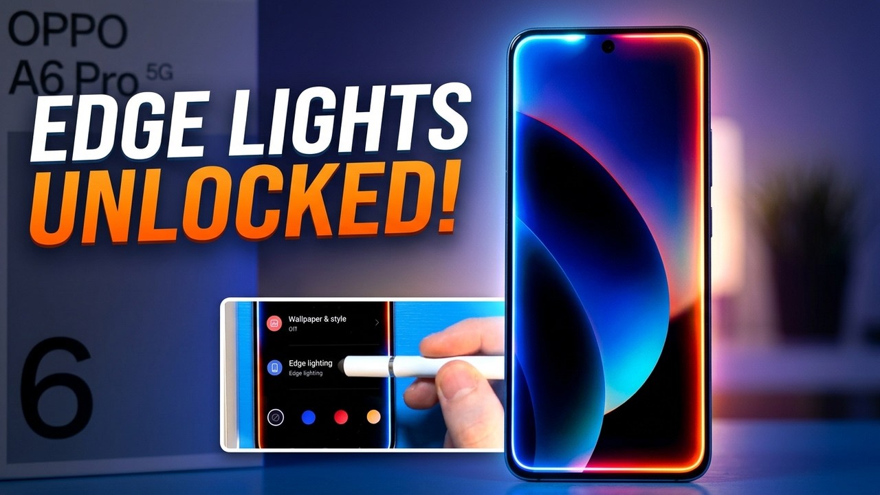 Oppo A6 Pro 5G: Как настроить подсветку уведомлений по краям экрана