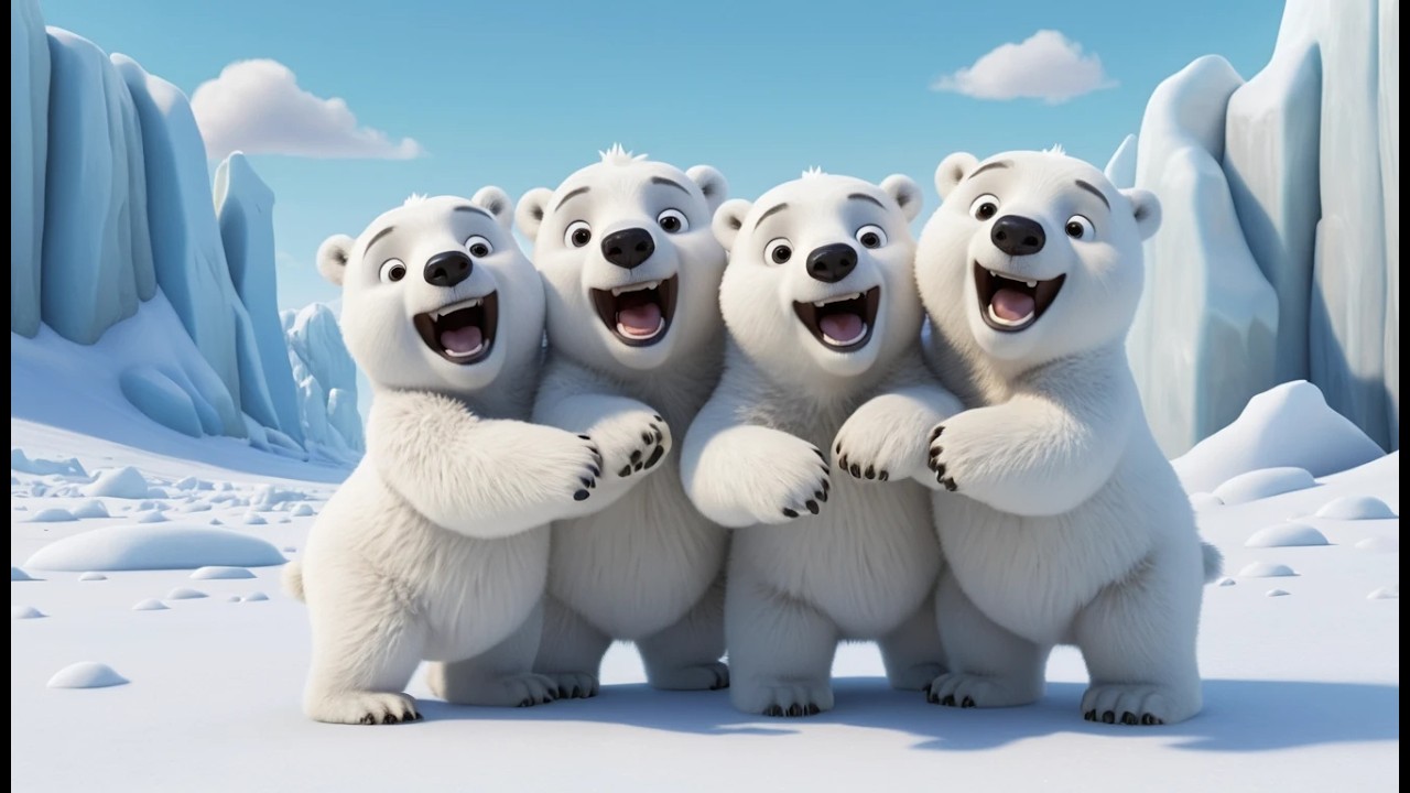 Five Little Polar Bears Roll Roll Roll | Winter Counting Song & Arctic Nursery Rhymes