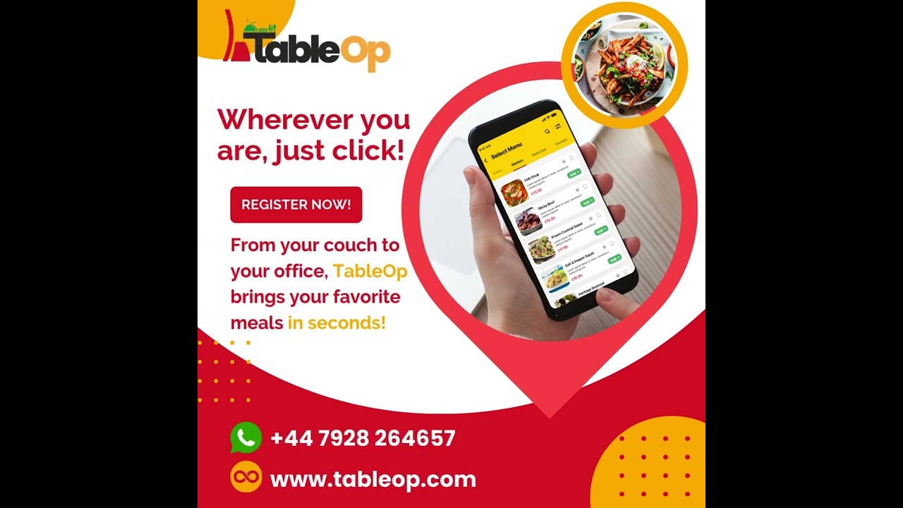 Wherever you are, just click and manage orders, menus, and more with TableOP.