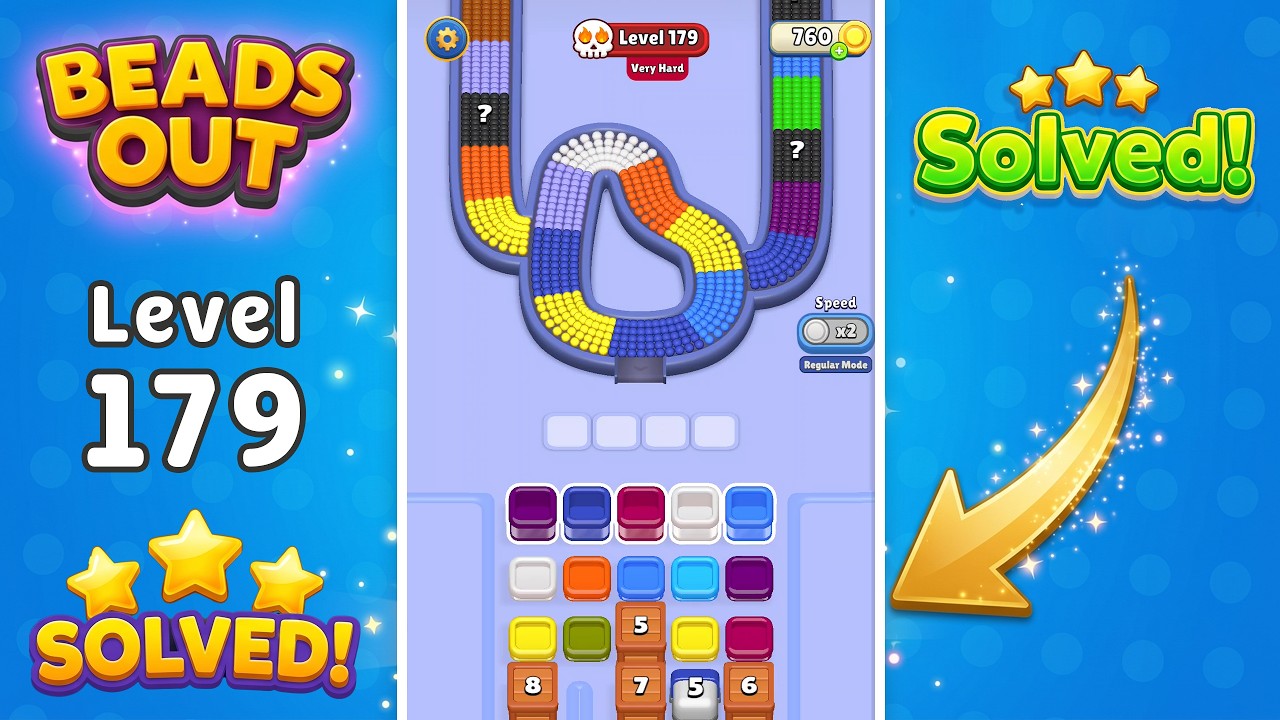 🔴 Beads Out - Very Hard Level 179 Walkthrough (New Update Solution) 🧠