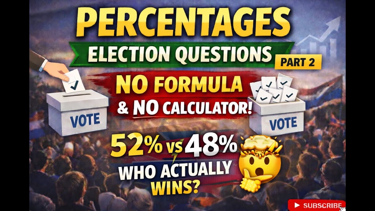 52% vs 48% 🤯 Who Actually Wins? | Election Percentage (Part 2) #maths #percentages #election