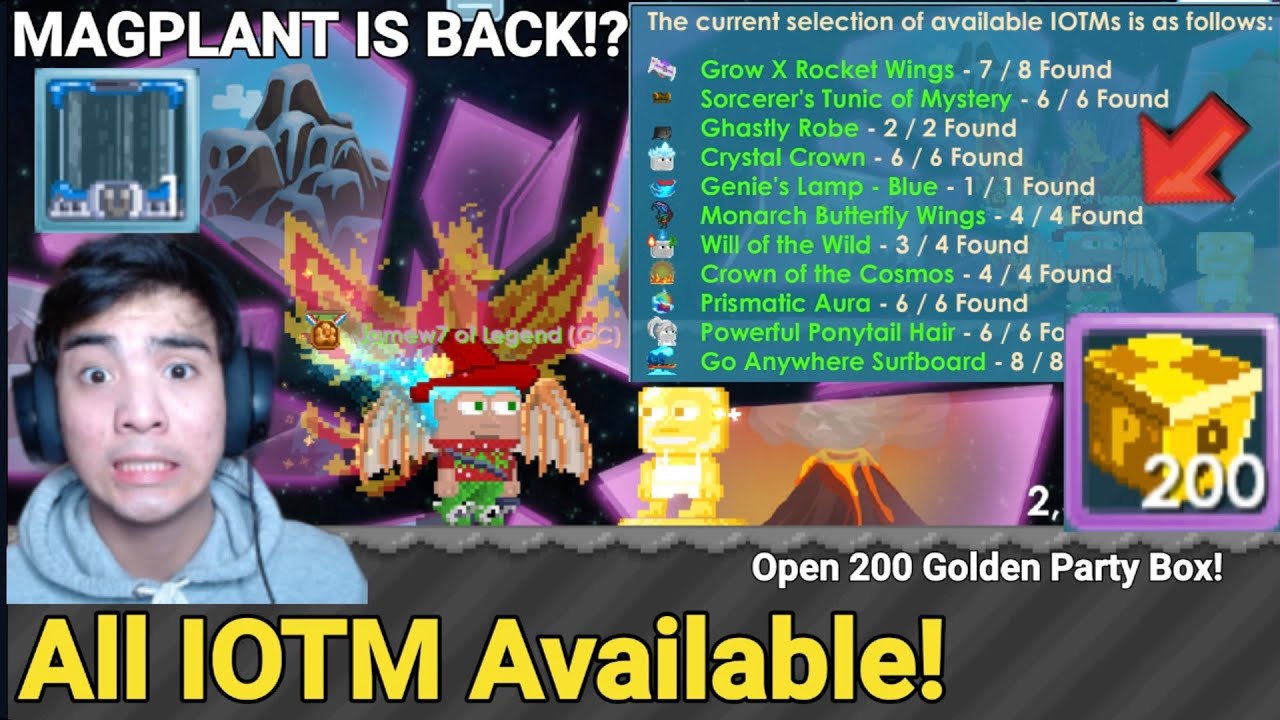 WTF! All IOTM Available + Opening 200 Golden Party Box! (MAGPLANT is Back?) - Growtopia
