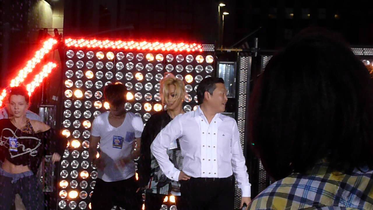 Part 2 of 2, Psy Gangnam Style rehearsals for the Today Show in Rockefeller center