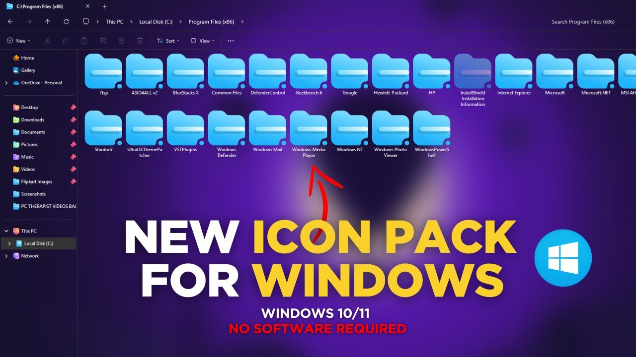 Modern Folder Icons for Windows 10/11 &ndash; No Software Needed