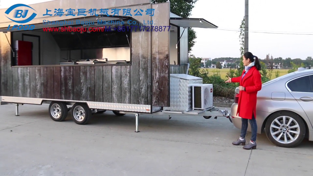 stainless steel food kiosk mobile kitchen trailer recreational street food cart
