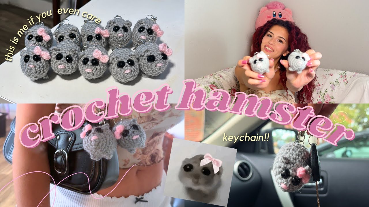 EASIEST crochet hamster 🎀 tutorial | keychain!! sad hamster meme