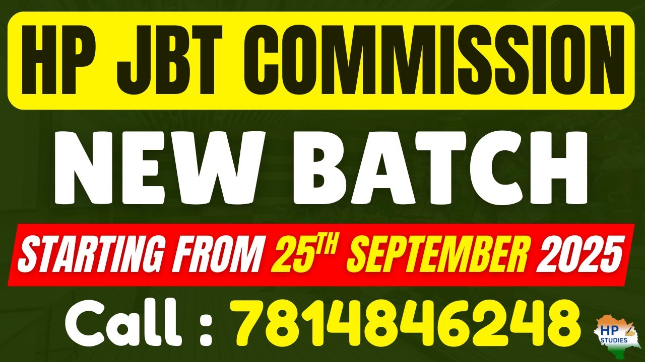 HP JBT COMMISSION 2025 | LIVE + RECORDED batch-2 | Starting on 25 Sept. 2025 