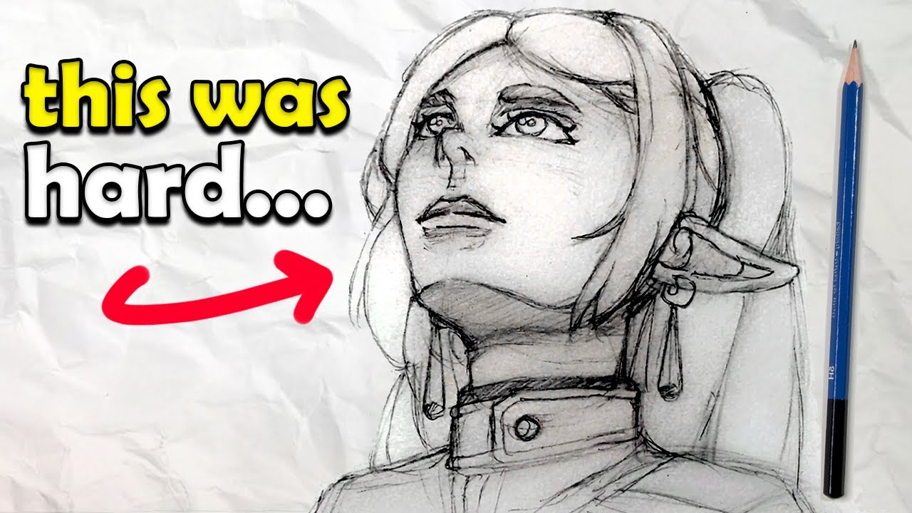 Frieren Low Angle Drawing Challenge | Real Time Sketch