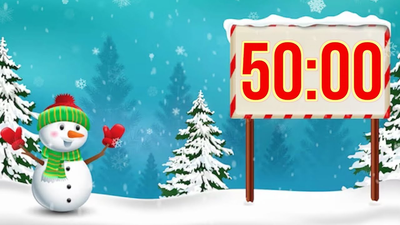 50 minute timer winter with music and alarm 🎵⏰