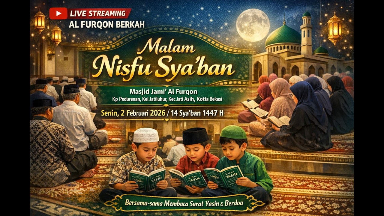 LIVE: Malam Nisfu Sya'ban 1447 H, Masjid Jami' Al Furqon, Kel Jatiluhur, Kec. Jatiasih Kota Bekasi