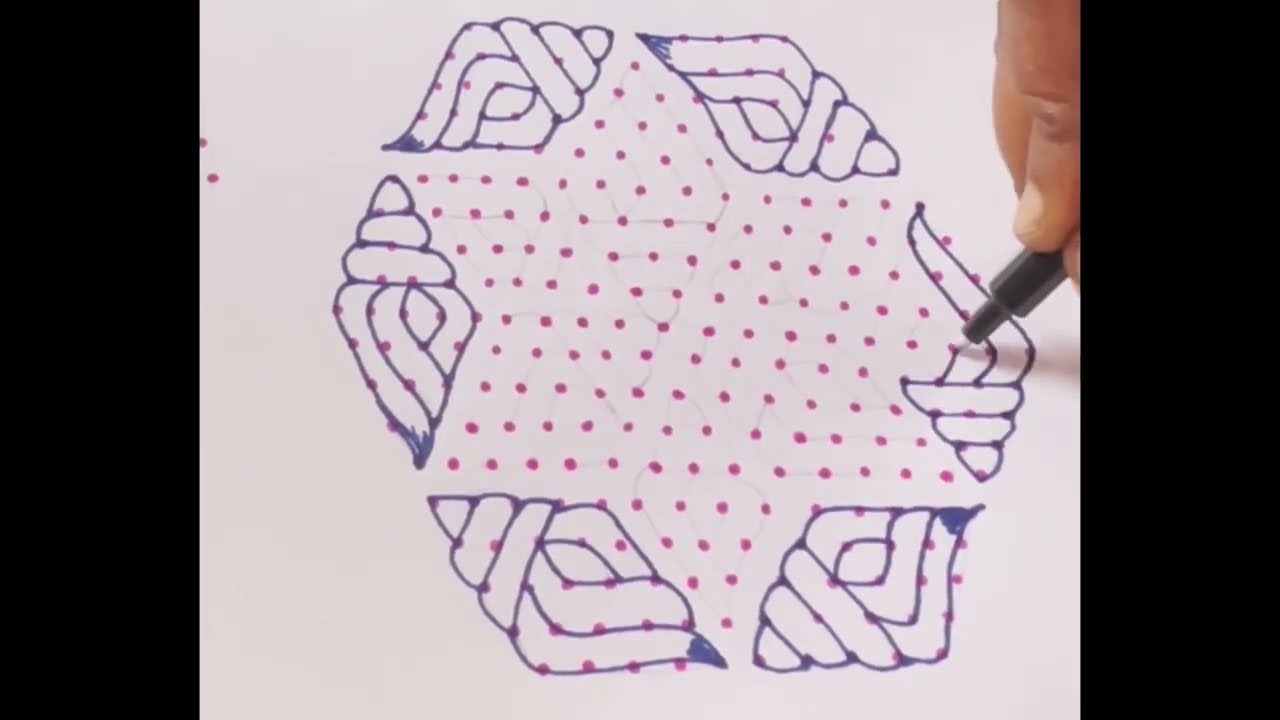 Big rangoli design | Simle rangoli design | Very Easy rangoli design |
