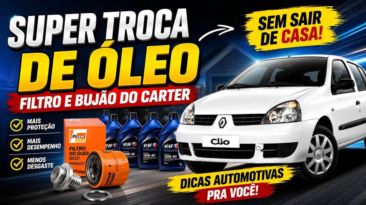 Trocando o oleo e filtro do RENAULT CLIO em CASA !!!!