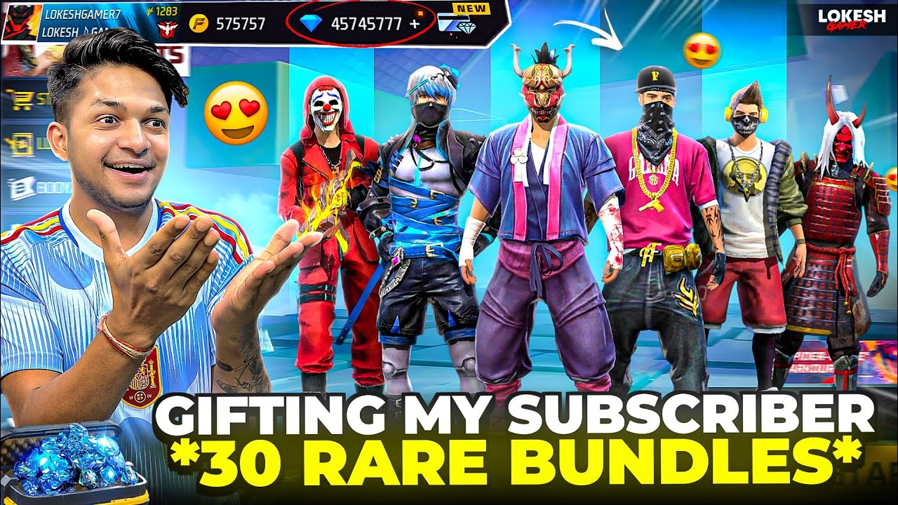 Gifting 20 Rare Bundles To My Subscriber RIP 40,000 Diamonds Garena Free Fire