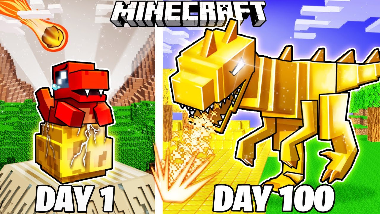 I Survived 100 Days as a GOLDEN RAPTOR in Minecraft!