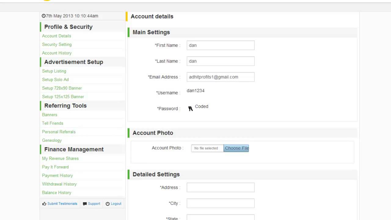 How to set up secondary password and pin AHP