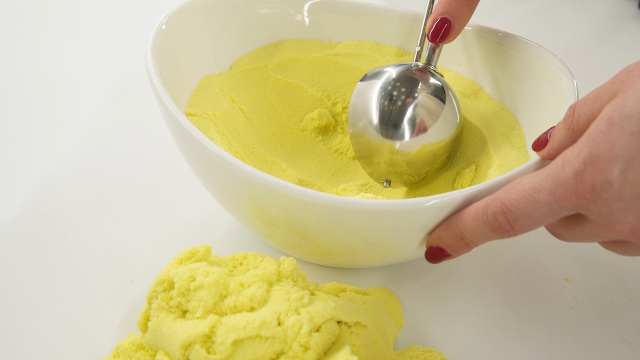Yellow Kinetic Sand ASMR Scoop | So Satisfying