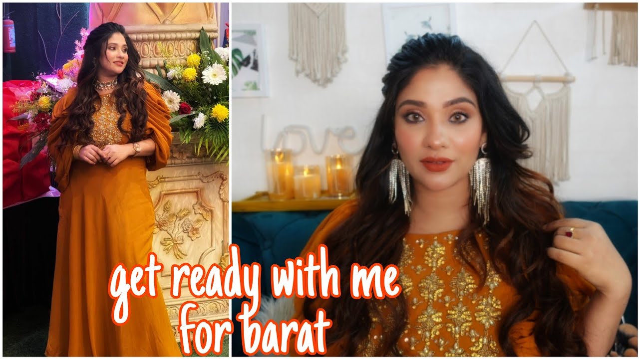 Get ready with me for barat || wedding guest makeup  look..