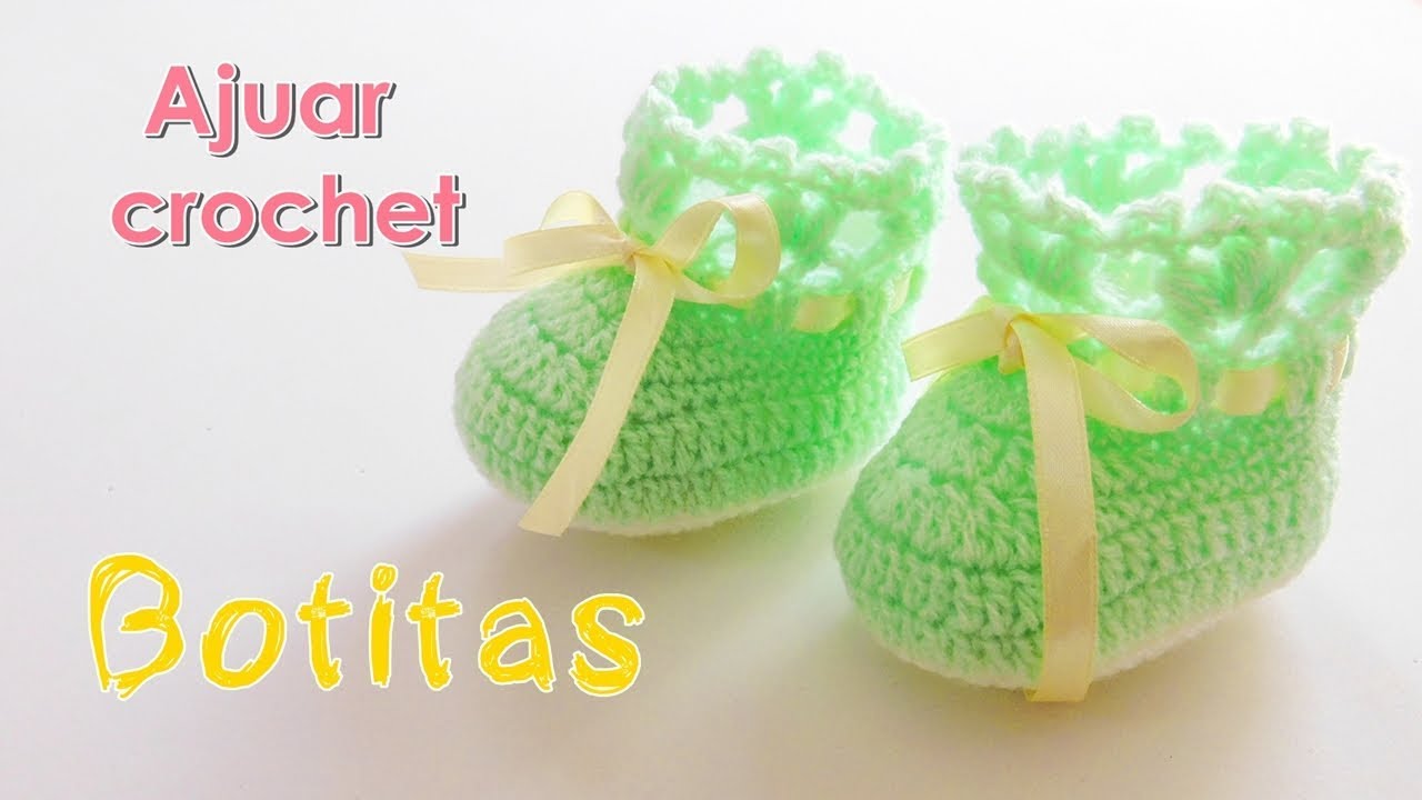 Como tejer zapatitos o escarpines para bebe a crochet -ganchillo