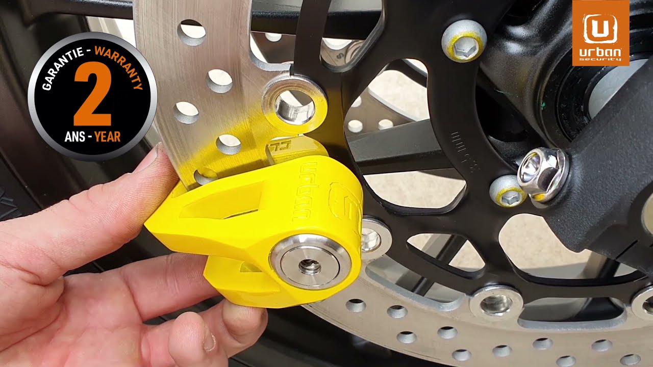 URBAN UR210S - UR210Y Anti-Theft Motorcycle Disc lock, Class SRA Certified, Double Lock Ø10
