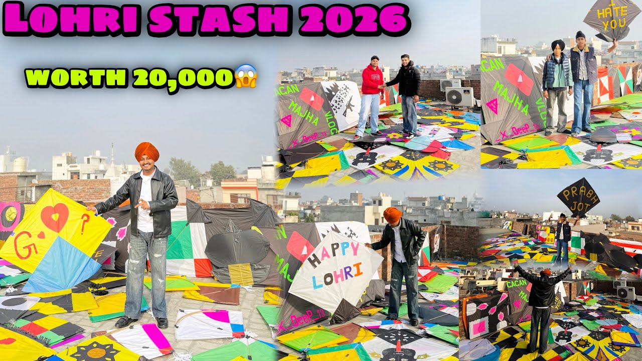 Kites Collections 2026 Worth 20000😱 Lohri Stash 6 Tawa ,3 Tawa Big Kites #kiteflying #kitevlogs 
