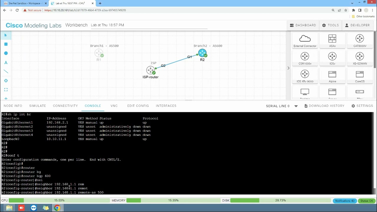 eBGP configuration with eBGP multihop & verifying some important commands