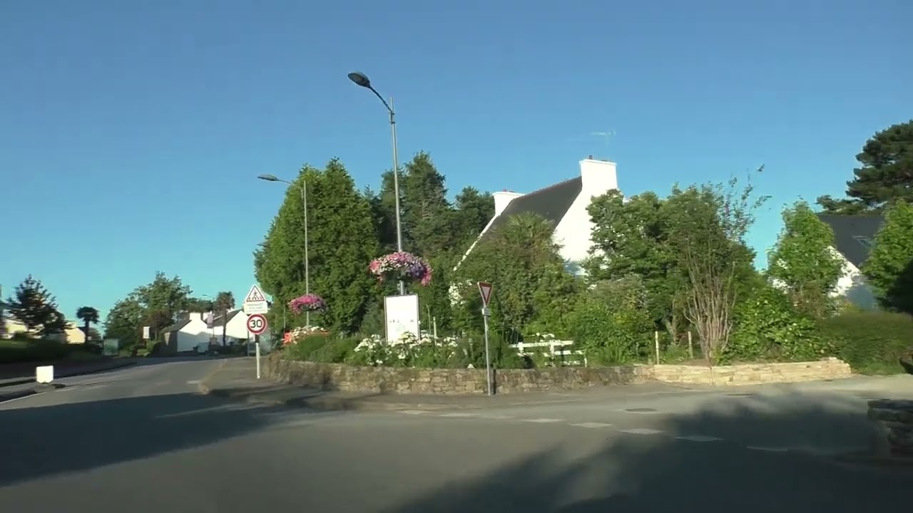 Evening Drive On D44 From 29170 Fouesnant To Croas Avalou, 29940 La For&ecirc;t Fouesnant, Brittany France