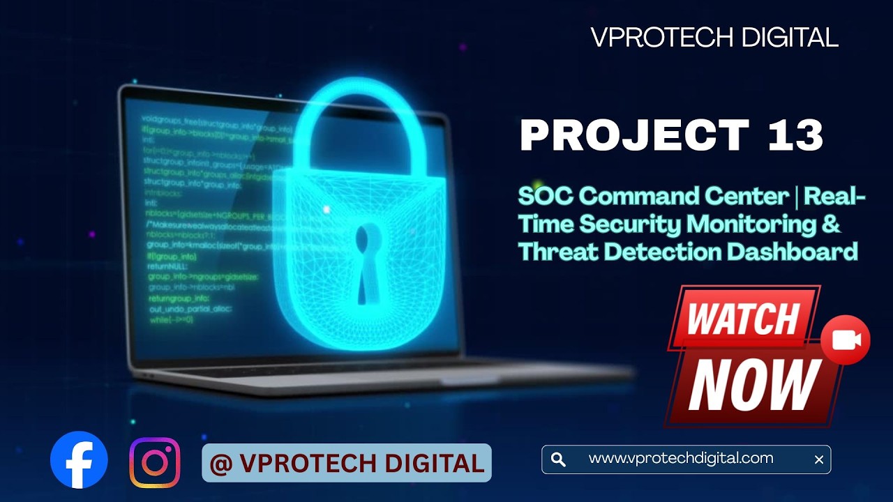 SOC Command Center | Real-Time Security Monitoring & Threat Detection Dashboard | Vprotech Digital