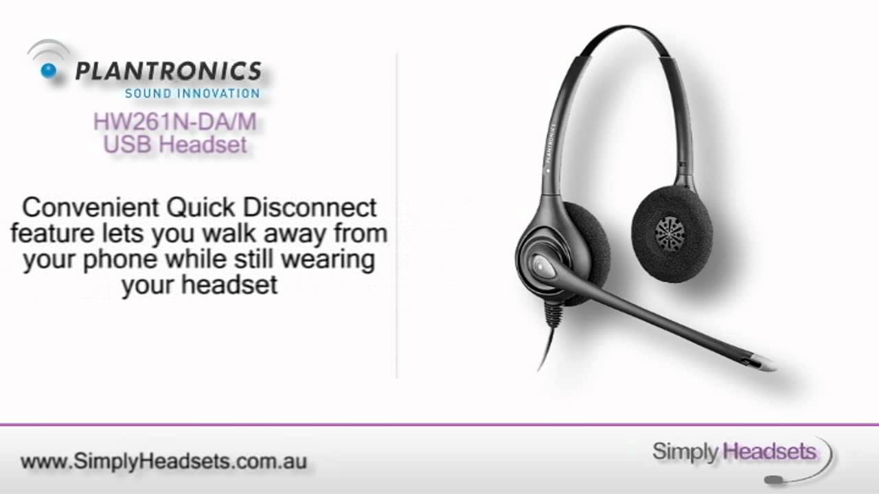 Plantronics HW261N-DA/M Supraplus Wideband Binaural USB Headset Video Overview