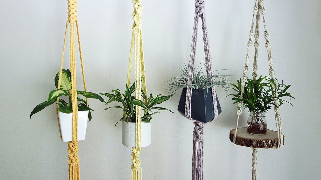 [Yellow series] DIY Macrame plant hanger #10 / 마크라메 플랜트행거 #10