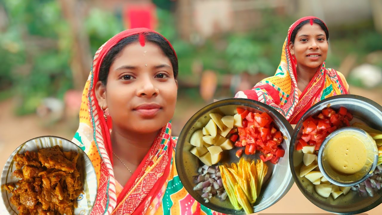 Pumpkin Flower cooking ||The Test Of Village Curry || Village Tribal Life