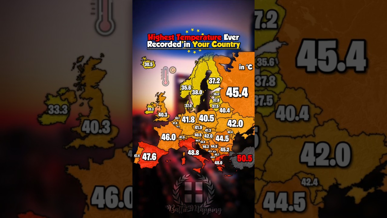 ☀️ Highest Temperature Ever Recorded in Your Country