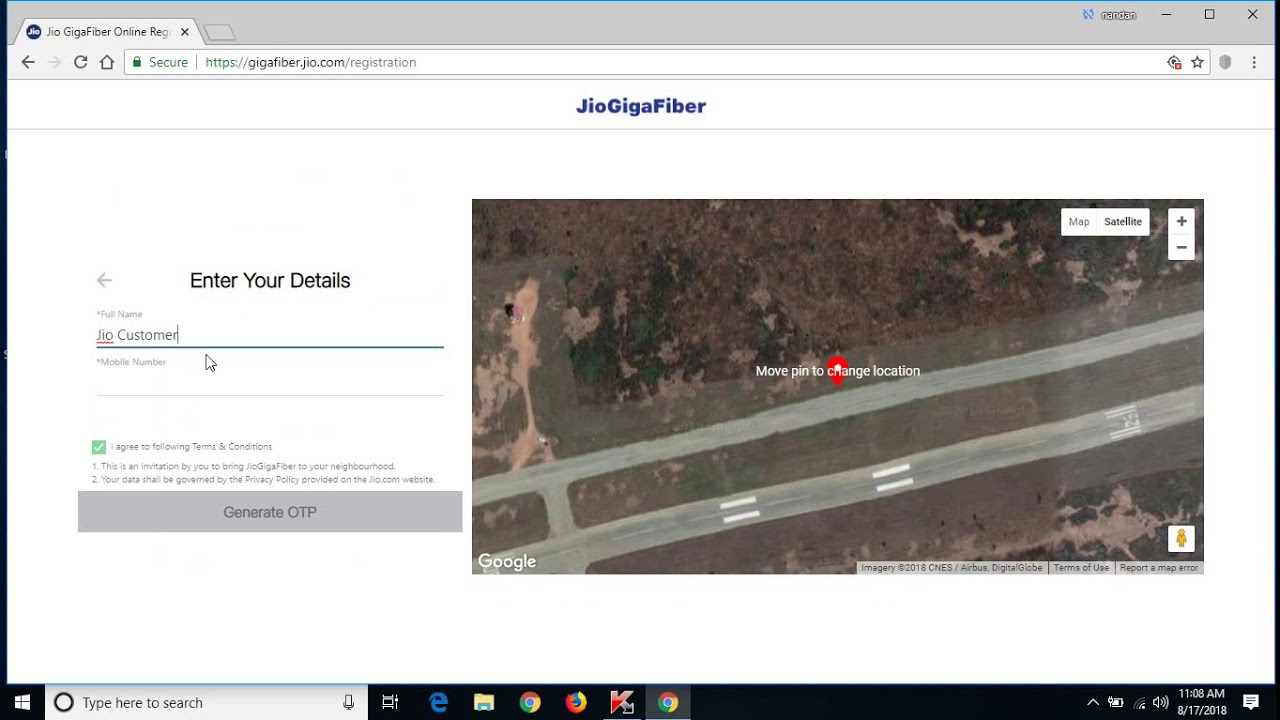 Step by step procedure for Jio gigafiber registration