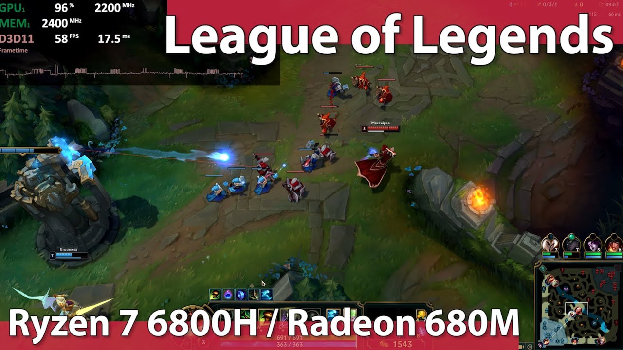 League of Legends | Radeon 680M | 4K-1440p | AMD Ryzen 7 6800H (6900HS, 6800HS, 6800U)