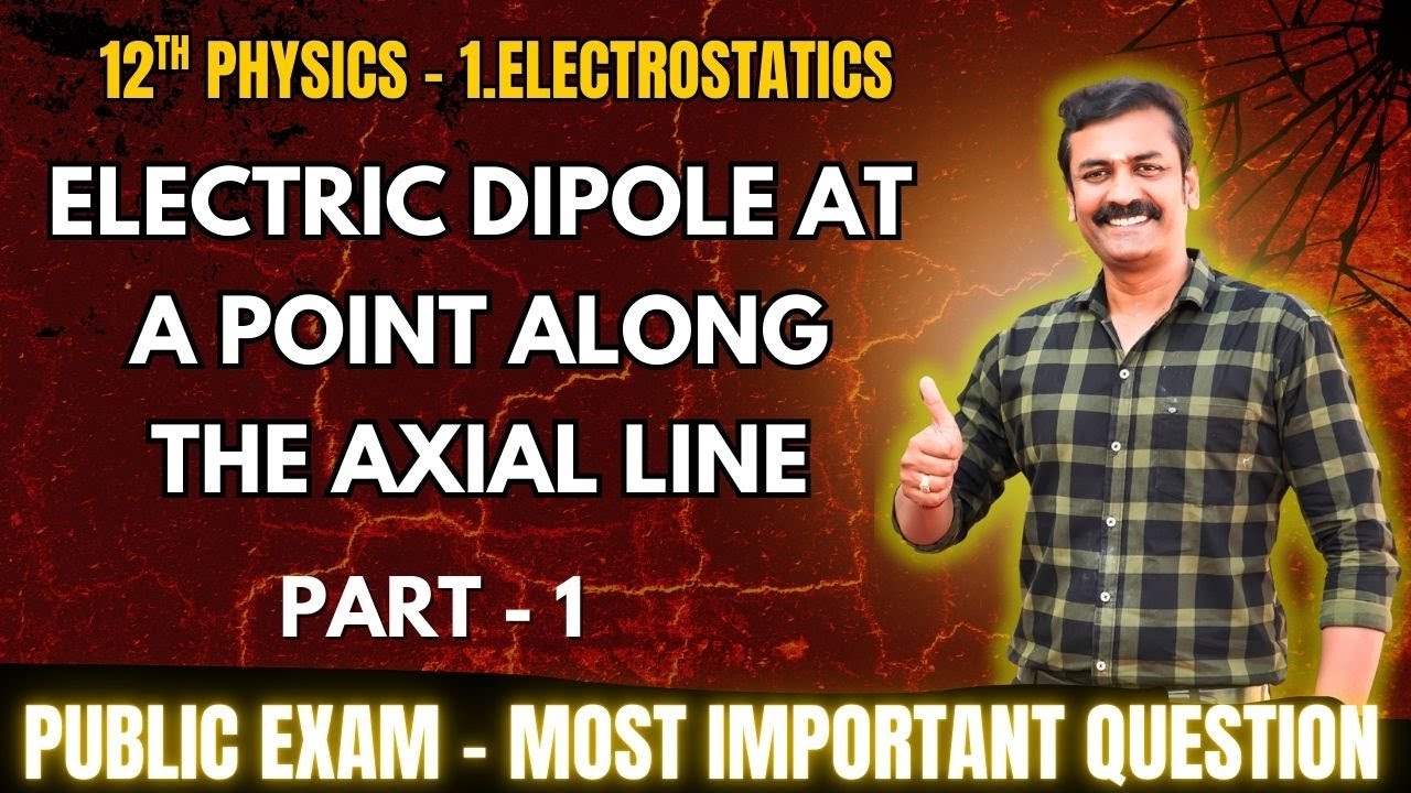 Electric Field Due to an Electric Dipole at a Point Along the Axial Line | Explanation| 12thPhysics