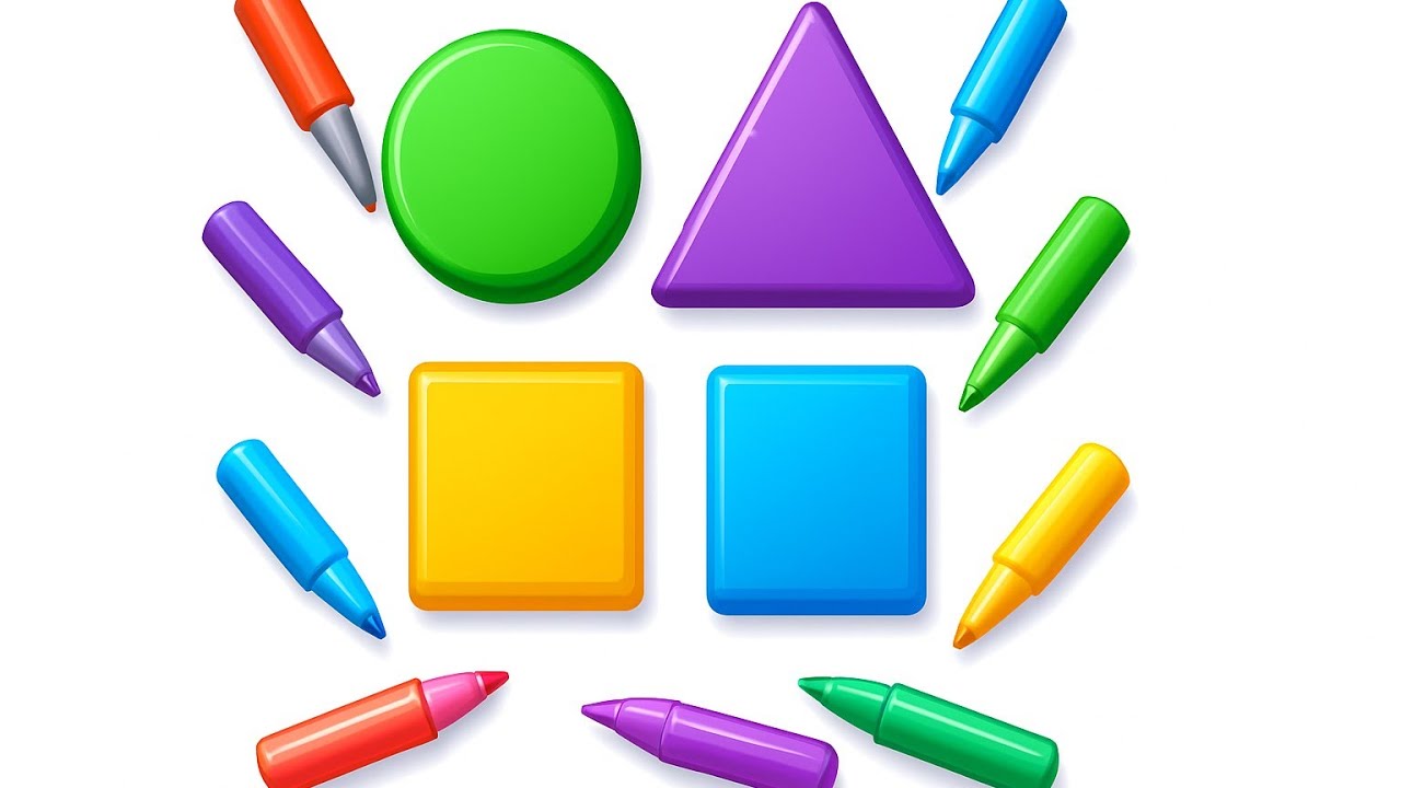 Learn Shapes and Colors with Fun Markers | Kids Drawing & Learning