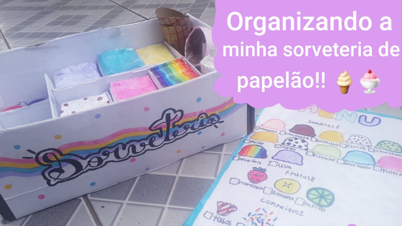 Organizando e fazendo tuor da minha sorveteria de papelão!🍨🍦(🌸Mundo da Sarinha🌸)