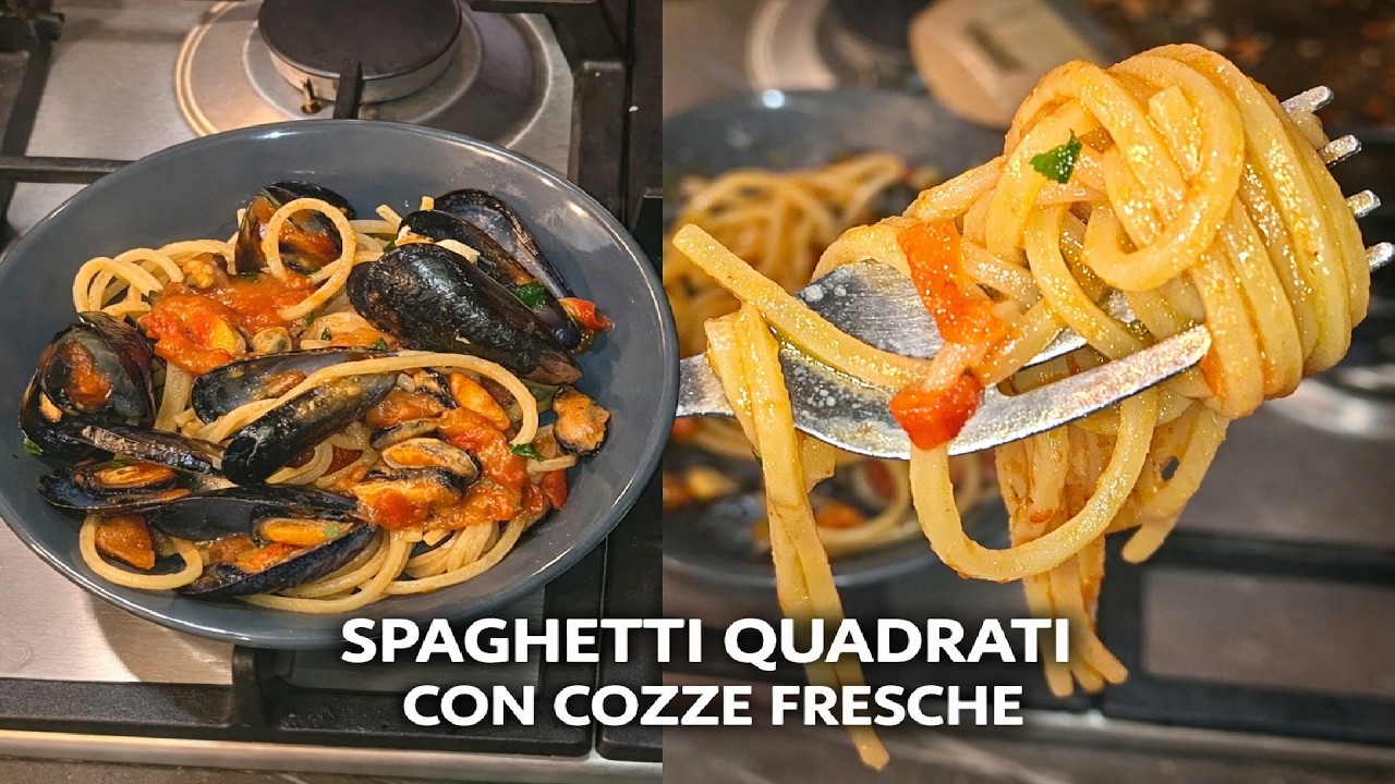 Come fare Spaghetti Quadrati con le Cozze Fresche DELLA NONNA PINA! PRONTI IN 5 MINUTI