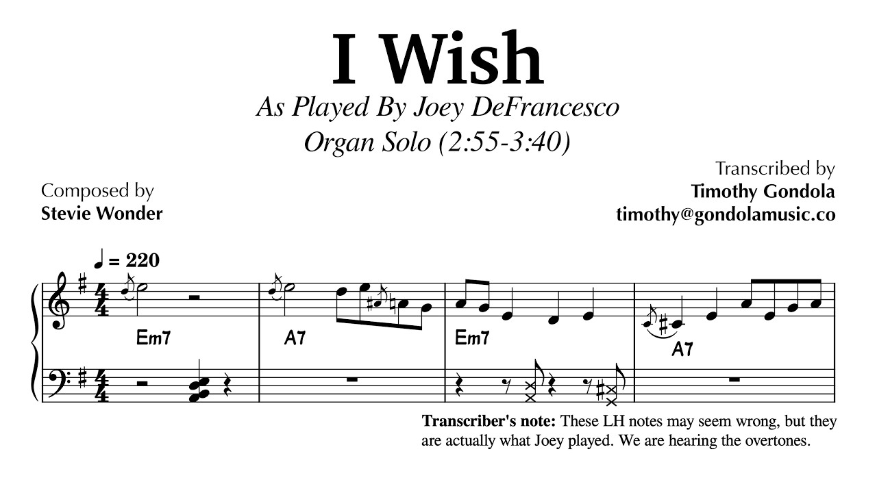 Joey DeFrancesco plays I Wish (Stevie Wonder)