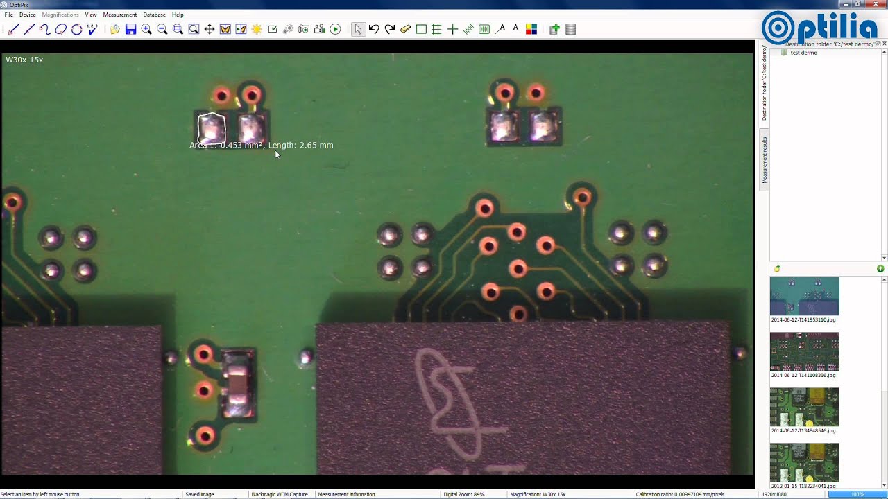 Optilia OptiPix Measurements Tutorial