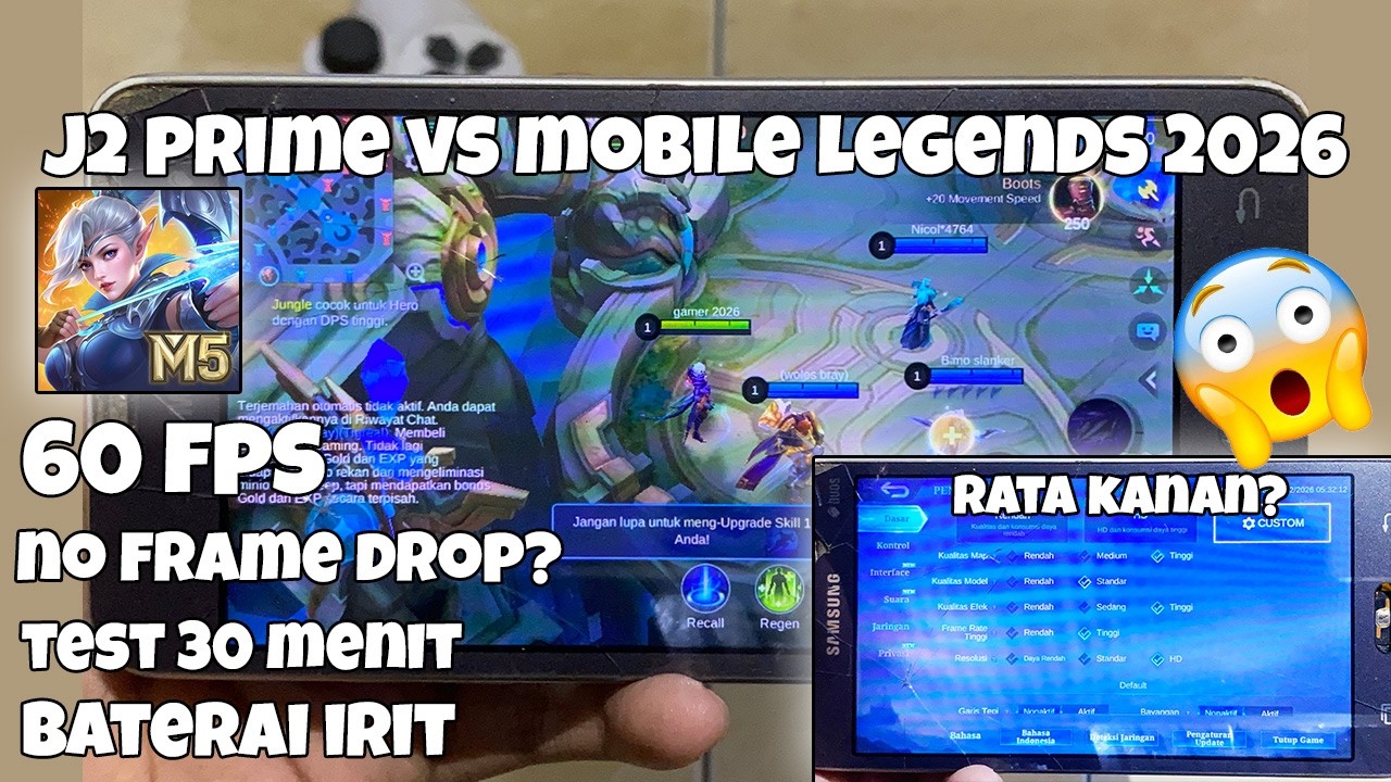 SAMSUNG J2 PRIME 2026 TES MOBILE LEGENDS