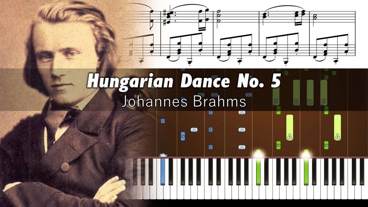 Brahms - Hungarian Dance No. 5 - Piano Tutorial with Sheet Music