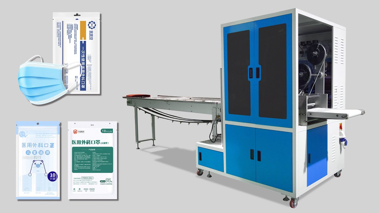 Automatic Surgical Mask/ KN94 Mask Four-Sides Sealing Bag Packing Machine