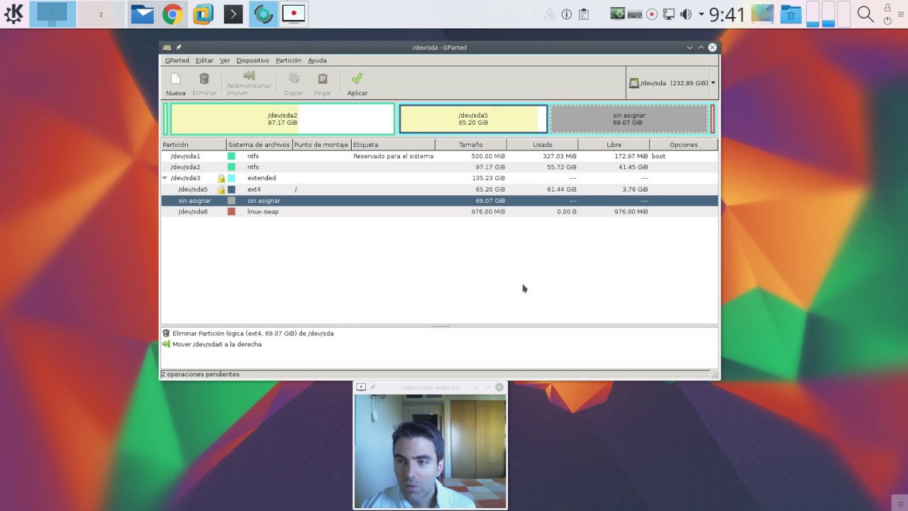 Particionamiento con Gparted - Redimensionar mover borrar