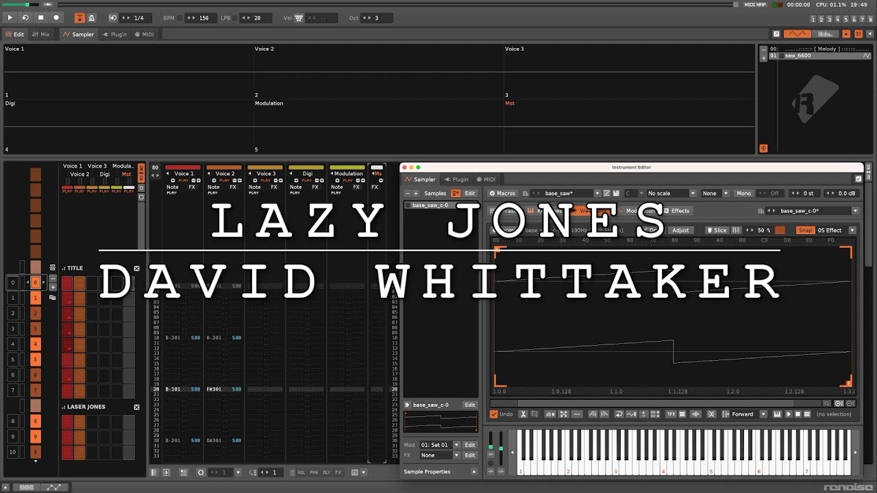 David Whittaker: Lazy Jones Medley [C64 cover in Renoise] 🎹