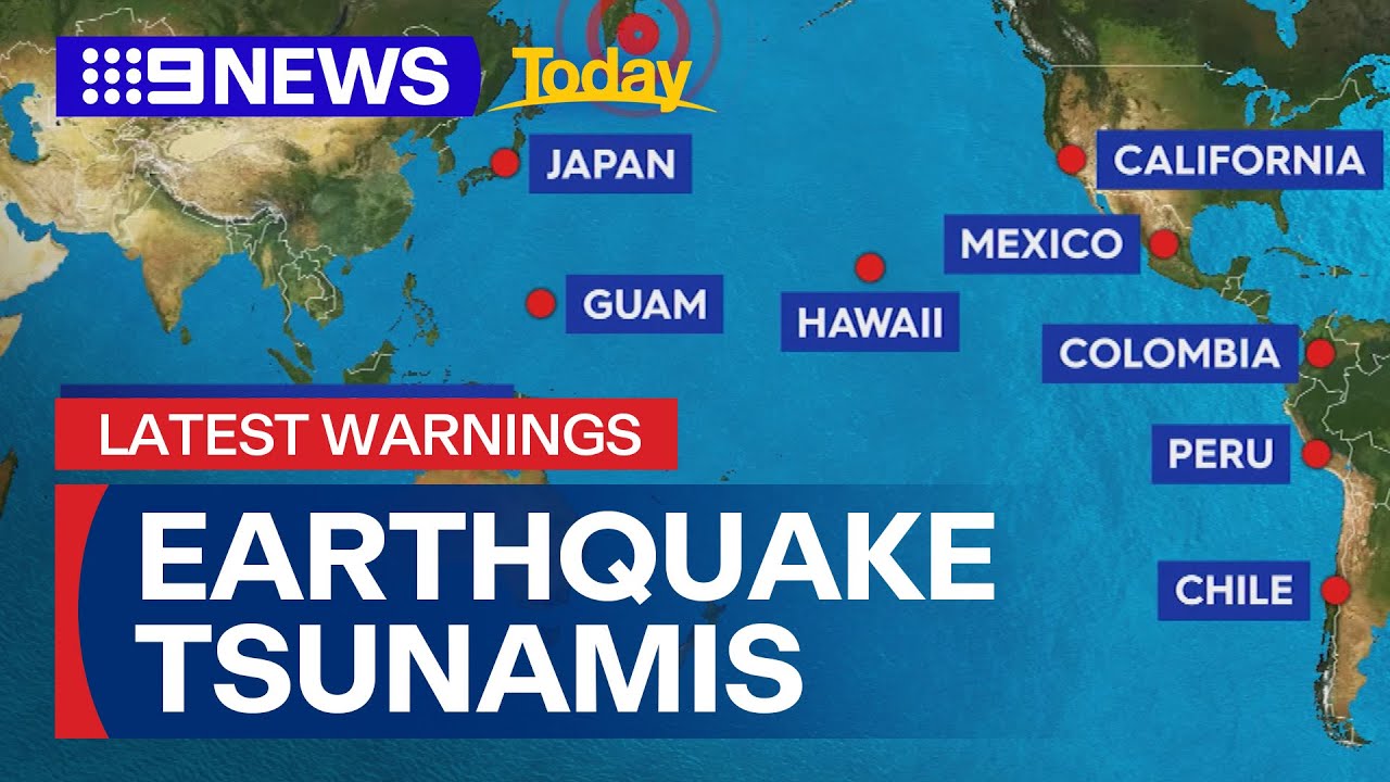 Tsunami warnings lifted for multiple countries after 8.8-magnitude earthquake | 9 News Australia