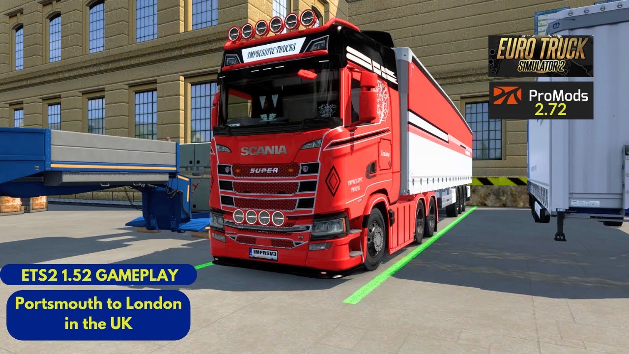 Portsmouth to London driving the Scania 590S V8 in Euro Truck Simulator 2