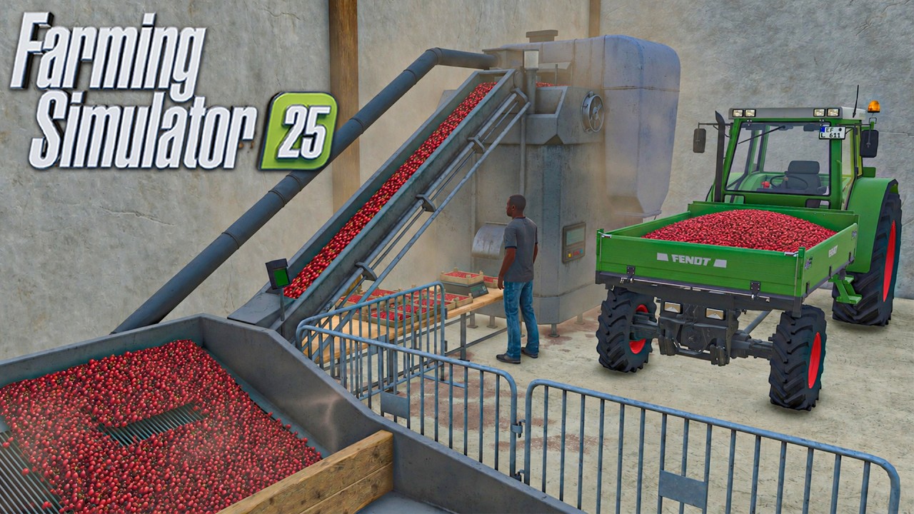 Full Animated Cherry Production (Realistic Harvest and Packaging) | Farming Simulator 25