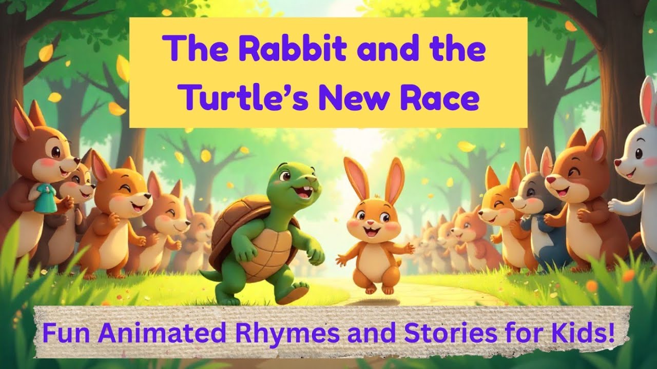 Poems and Rhymes for Kids | The Rabbit and the Turtle’s New Race | Fun Story for Kids