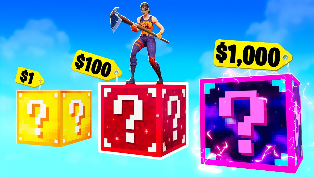 $1 vs $1,000 Lucky Block in Fortnite!