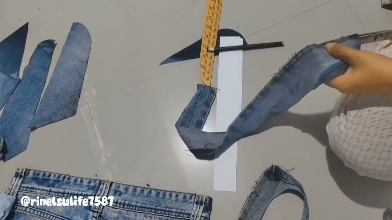 Recycle celana jeans menjadi tas